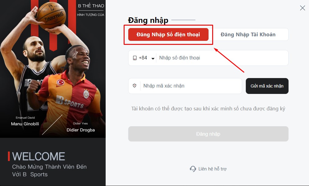 Tạo tài khoản bằng số điện thoại
