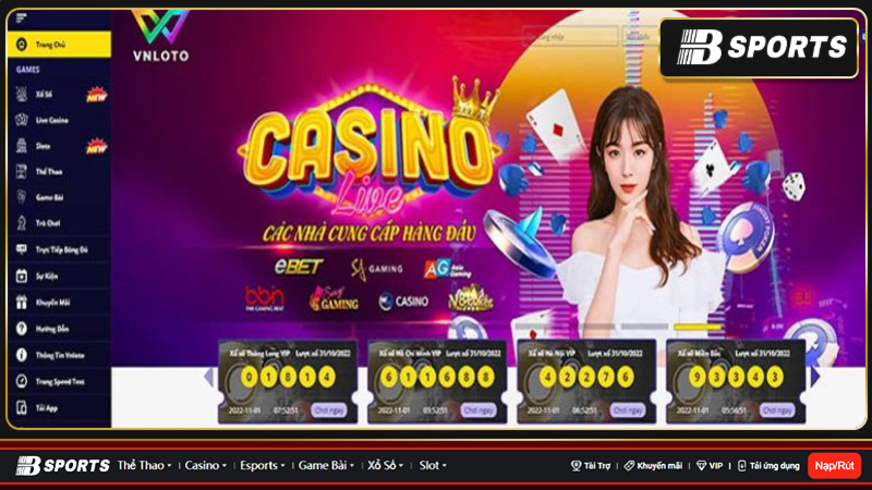 Kho trò chơi cá cược hấp dẫn của live casino vnloto 