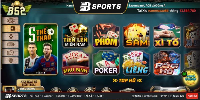 B52 đổi thưởng với kho game phong phú đa dạng