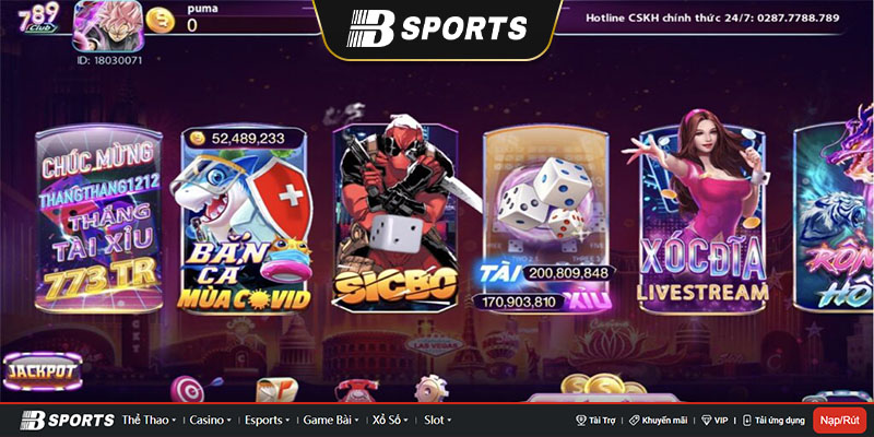 Giao diện bắt mắt của 789 club-game bài las vegas