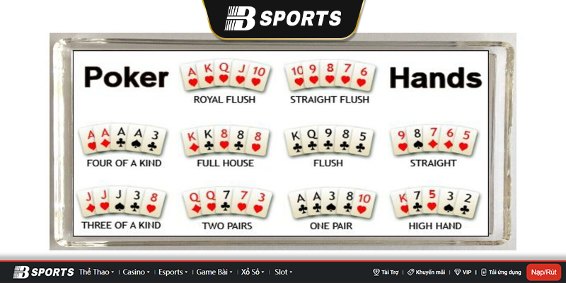 Khái niệm rank poker