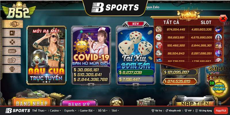 Thư viện game bài b52 đình đám hàng đầu